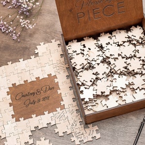 Puzzle alternativo per libro degli ospiti, libro degli ospiti in legno, libro degli ospiti per matrimonio, puzzle per libro degli ospiti per festa di compleanno, puzzle per cartello, puzzle per il primo compleanno
