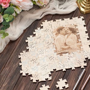 Personalisiertes Puzzle Gästebuch, Foto Puzzle Gästebuch, Puzzle Hochzeit aus Holz, Puzzle Alternative Hochzeit
