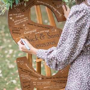 Carta personalizada para libro de visitas de boda, libro de visitas rústico con girasoles, decoración de boda primaveral, alternativa para libro de visitas de boda, libro de visitas de madera