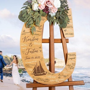 Livro de Convidados Náutico para Casamento, Alternativa para Livro de Convidados de Casamento em Madeira, Alternativa para Livro de Convidados de Casamento no Mar, Placa de Nome para Casamento Náutico
