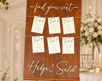 Wedding Seating Chart, Rustic Reception Seating Chart, Wood Seating Plan Board, Personalized Guest Seating Chart, Elegant Wedding Decor