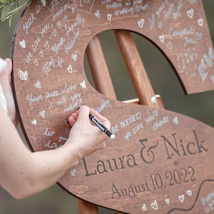 Wooden Name Sign Custom Letter a Guest Book Wedding Guest Book Alternative Guest Book Alternative Wedding Letter Guest Book Alternative image 7