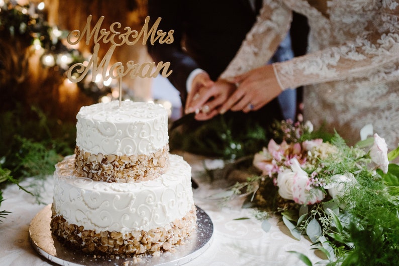 Cake Topper for Wedding, Mr And Mrs Cake Topper, Custom Name Cake Topper, Wood Wedding Cake Topper Wedding Cake Decor image 7