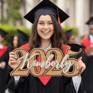Personalized Graduation Sign 2025, Senior Sign Photo Prop Graduation Party Decor, High School College Graduation Gift, Class of 2025 Sign