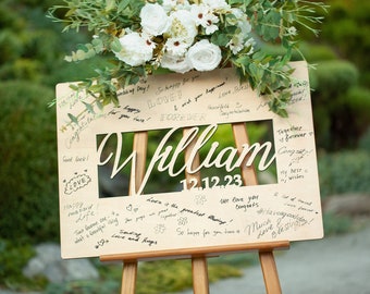 Wedding Guest Book, Last Name Sign, Wedding Guestbook Alternative, Wooden Guest Book Wedding Decor, Wedding Sign Custom Wedding