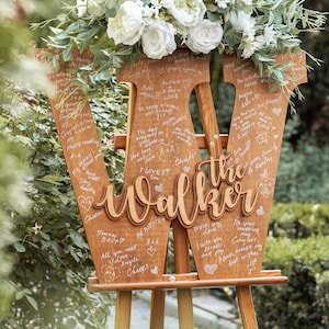 Alternative Guest Book Wedding Family Name Sign, Wedding Guestbook Wood, Custom Guest Book Wooden Letter, Guest Book Sign Wedding Decor image 8