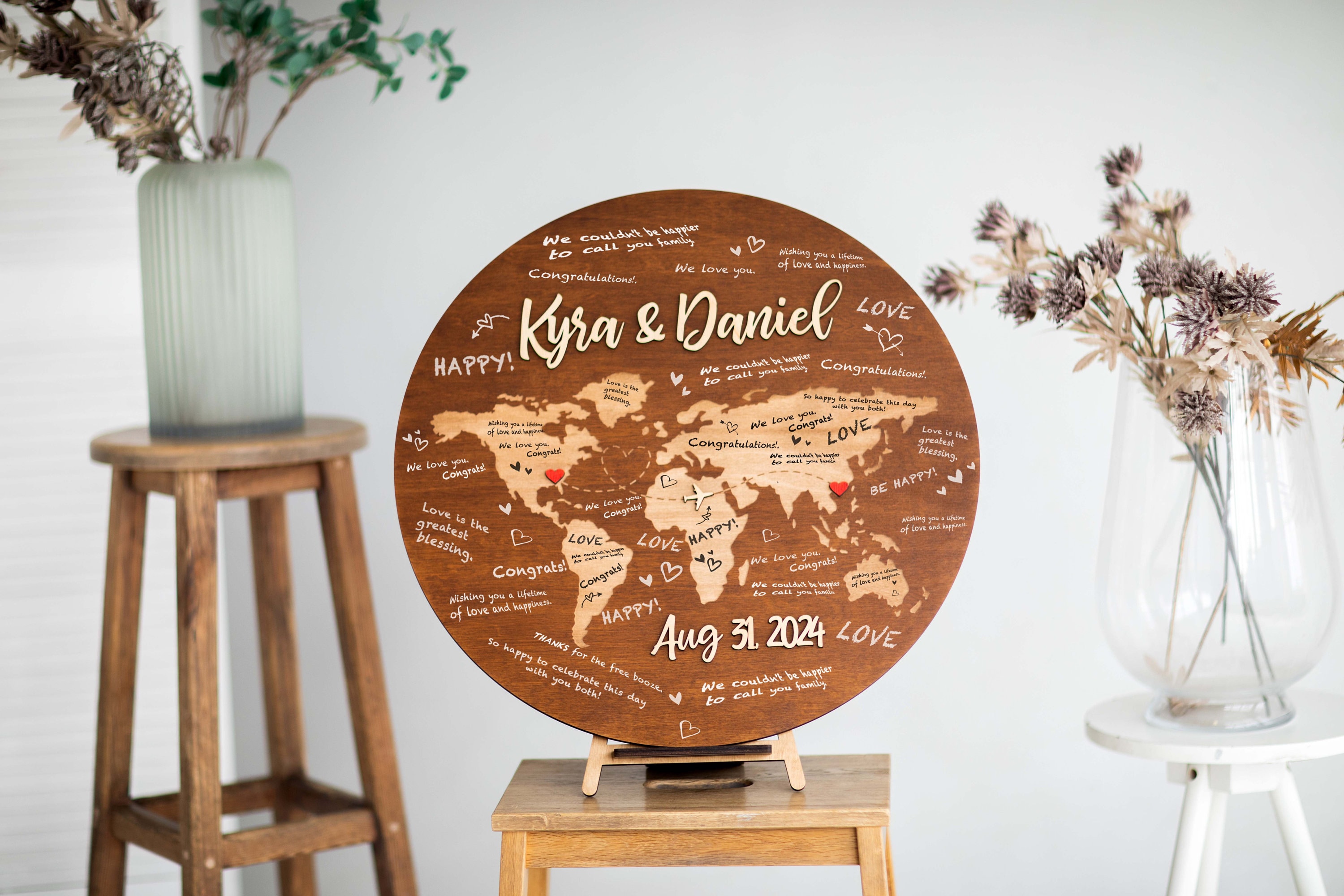 Guest Book World Map, Wedding Guest Book Sign, Wooden Guest Book World Map Decor, Alternative Guest Book, Adventure Awaits Sign Wedding