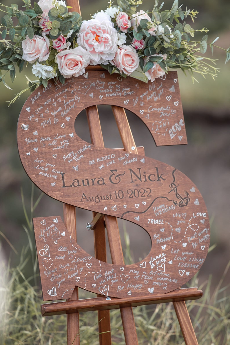 Wooden Name Sign Custom Letter a Guest Book Wedding Guest Book Etsy