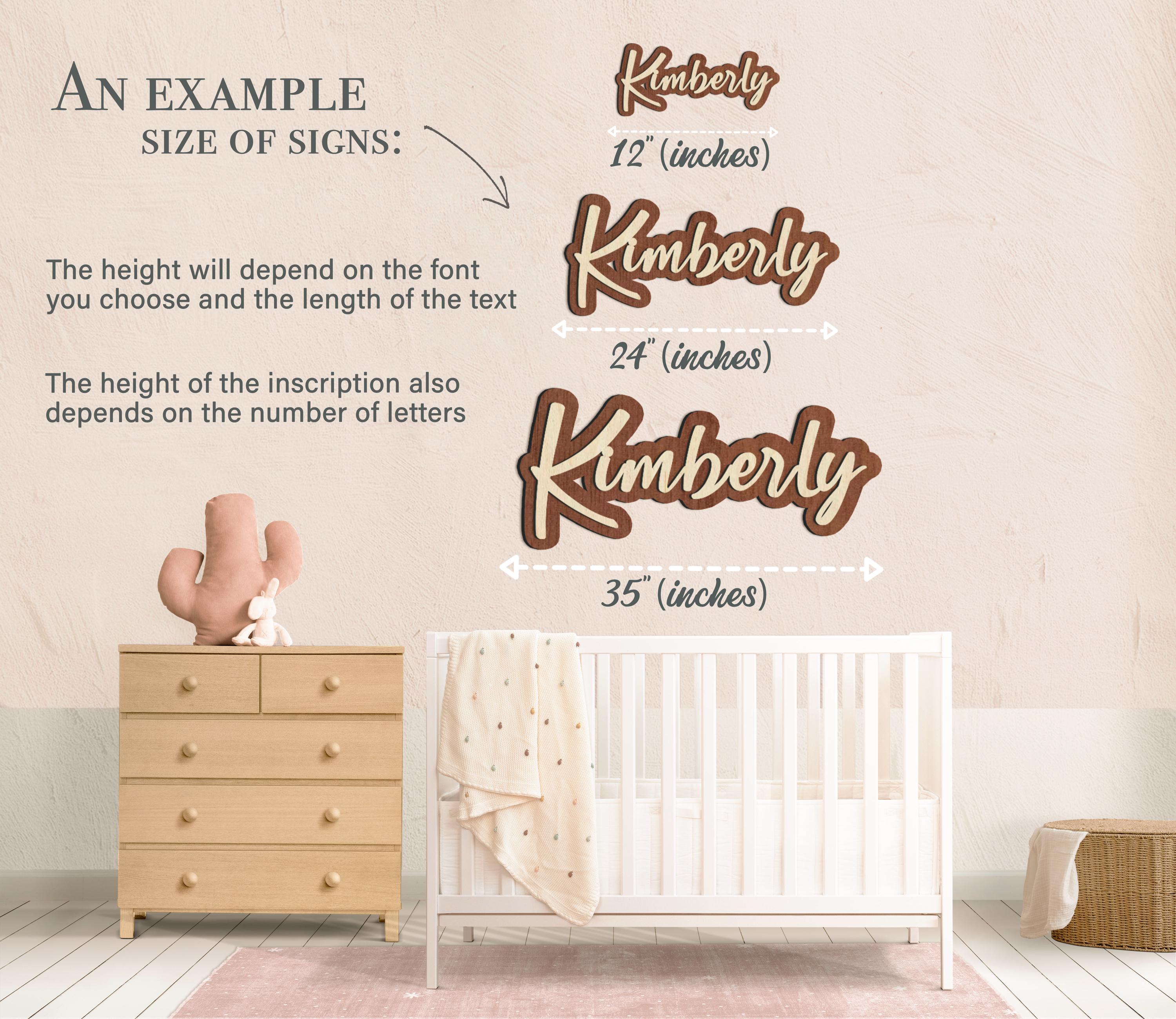 Custom Wood Baby Name Sign, Perfect Rustic Nursery Decor for Baby’s Room, Large Name Sign, Personalized Newborn Name Sign Kids Wall Decor