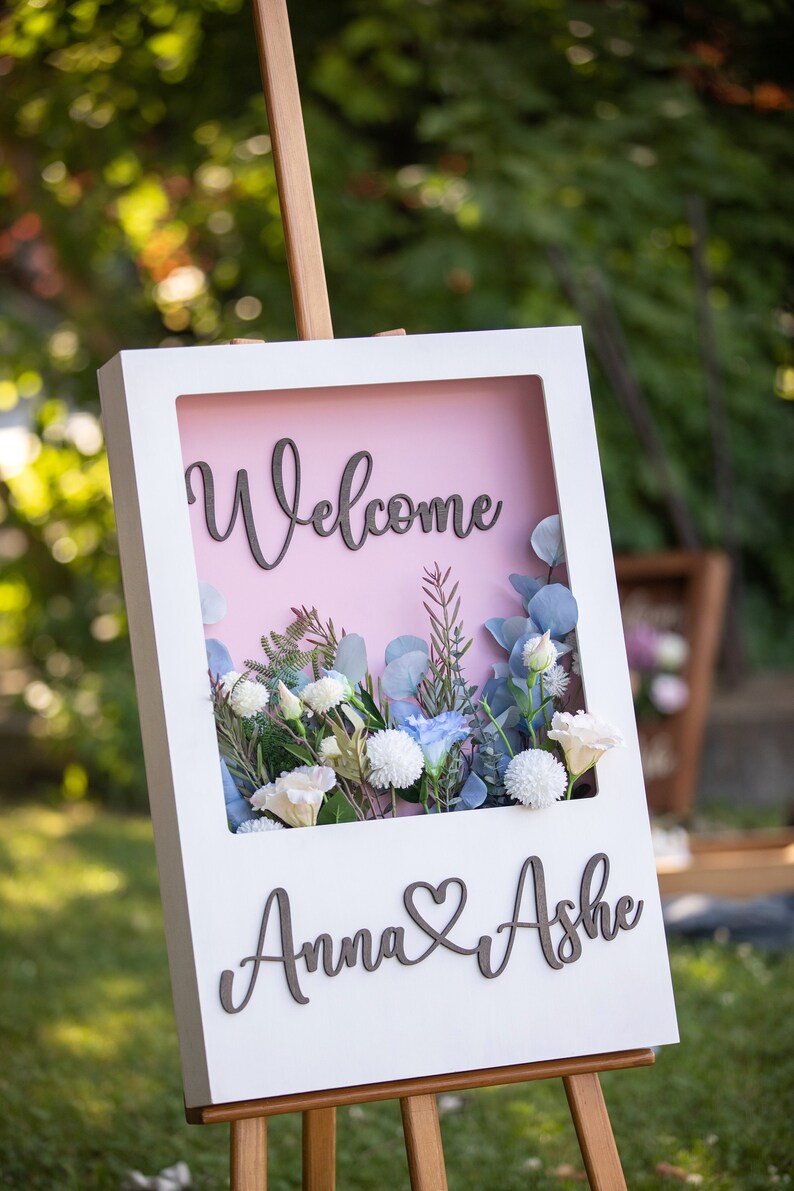 Flower Box Welcome Sign, Custom Flower Box Decoration for Your Special ...