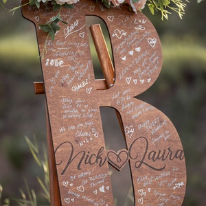 Wooden Name Sign Custom Letter a Guest Book Wedding Guest Book Alternative Guest Book Alternative Wedding Letter Guest Book Alternative image 8