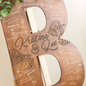 Libro degli ospiti per matrimonio, lettera in legno personalizzata per matrimonio, libro degli ospiti per matrimonio, cartello con nome in legno alternativo, decorazione per matrimonio, lettera ritagliata al laser