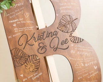 Personalized Guest Book Alternative Letter, Wedding Guest Book Custom Engraved Letter, Guest Sign Wedding Decor, Wooden Guest Book