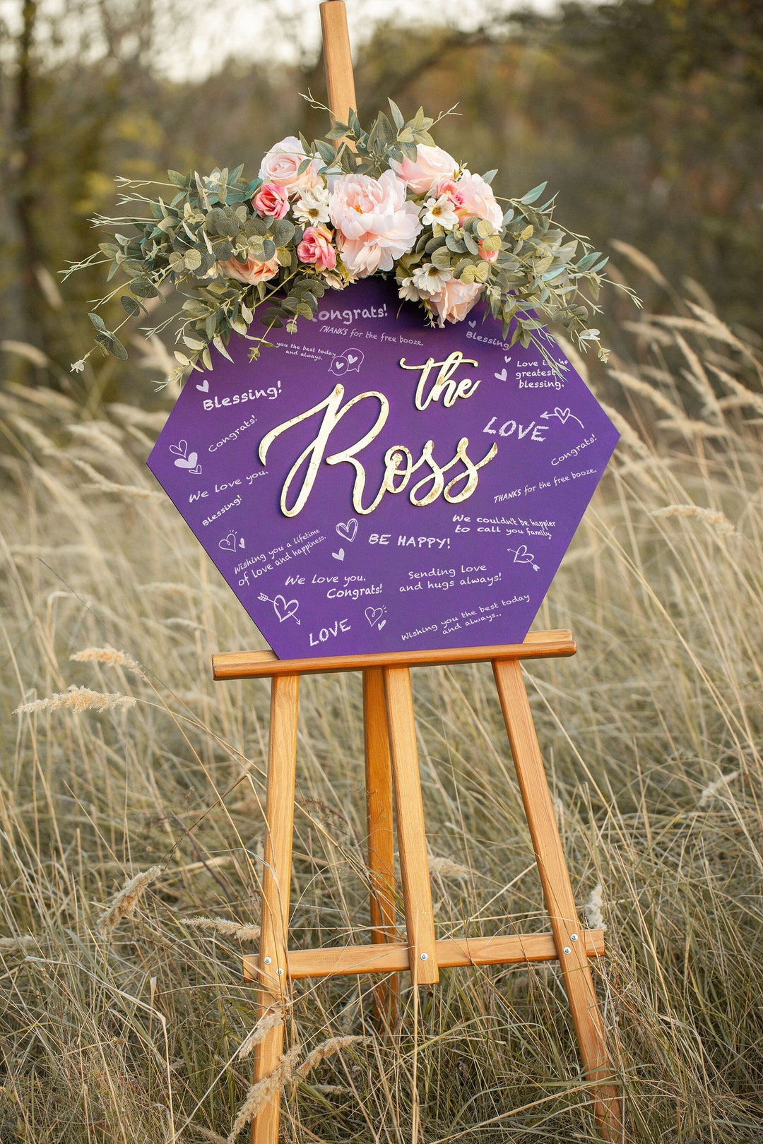 Wedding Guest Book Alternative, Personalized Last Name Sign for House