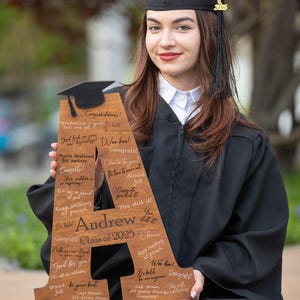 Letrero de graduación personalizado, carta para libro de visitas de graduación, letrero de graduación de último año 2025, letrero de madera para regalo de graduación, libro de visitas de graduación