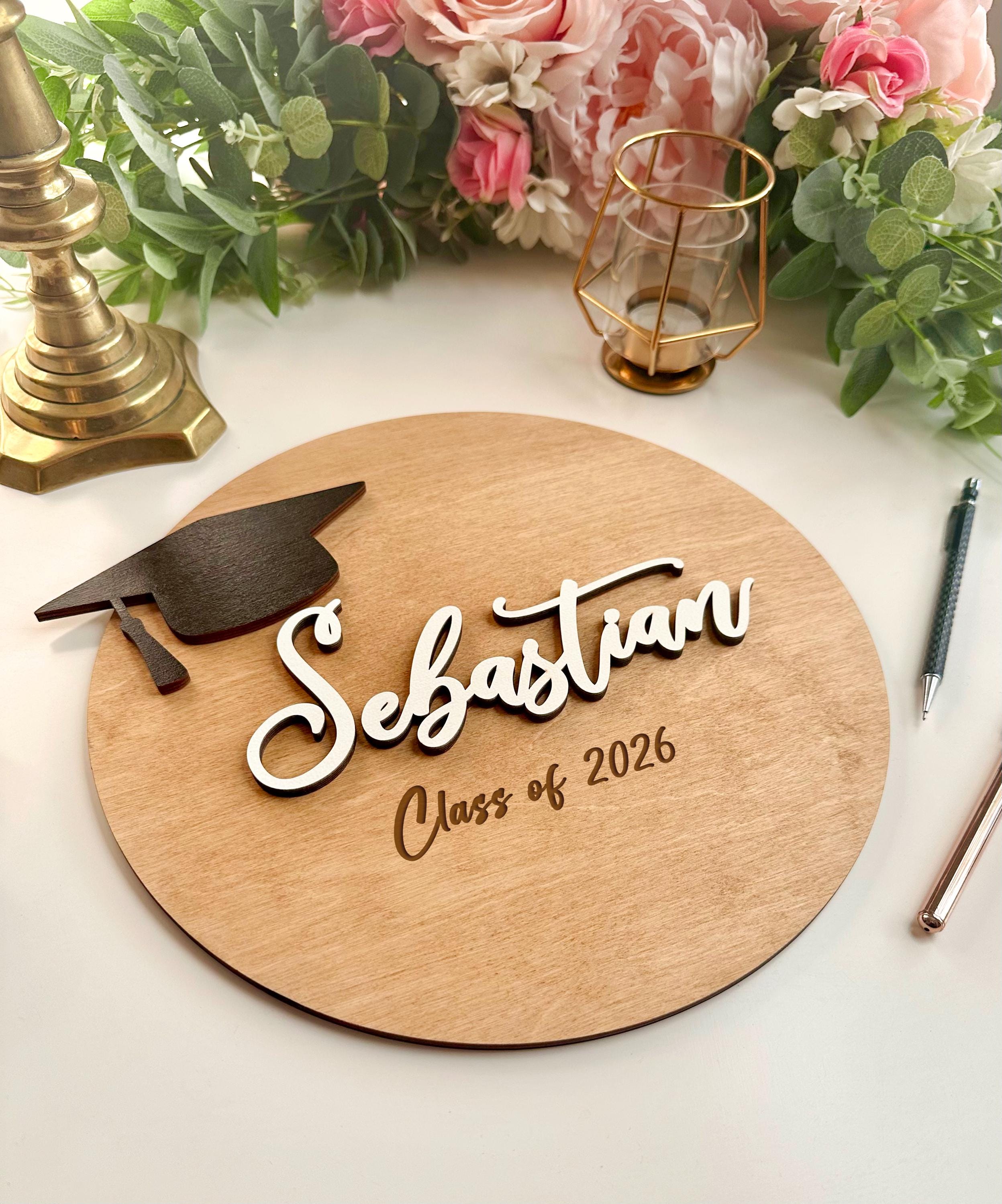 Graduation Wood Sign, Class of 2026 Signature Board, Grad Guest Book ...