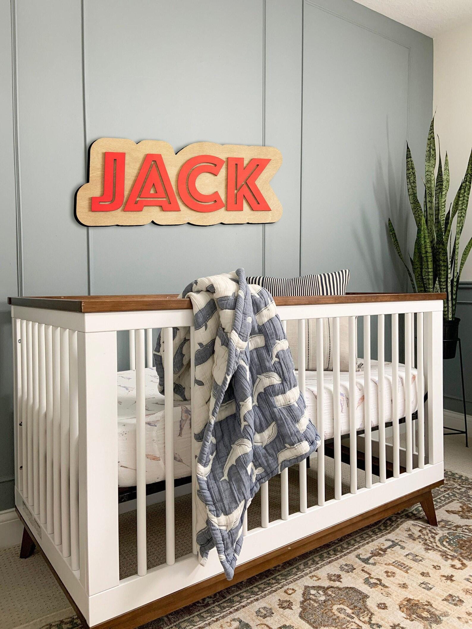 Custom Wood Baby Name Sign, Perfect Rustic Nursery Decor for Baby’s Room, Large Name Sign, Personalized Newborn Name Sign Kids Wall Decor