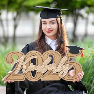 Graduation 2025 Sign Graduation Gifts, Grad Name Sign, Class of 2025 Photo Prop for Senior Night Party, Custom Name Sign Graduation Decor