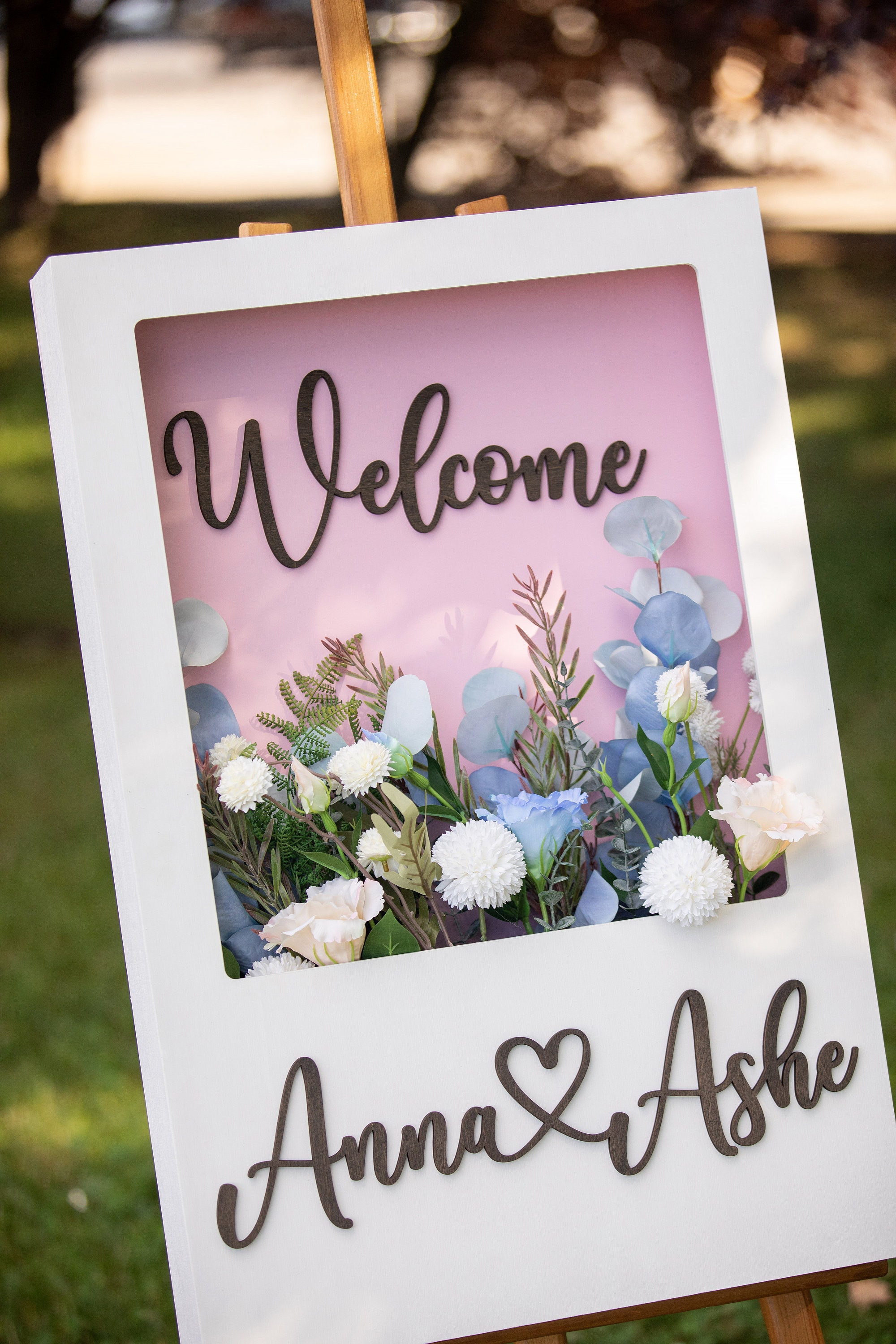 Floral Box Sign Flower Box Welcome Sign, Custom Flower Box Decoration for Your Special ...