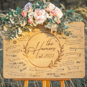 Wedding Guest Book Alternative, Personalized Wooden Sign, Wedding Guest Board for Signatures, Wooden Wedding Sign Alternative Guest Book