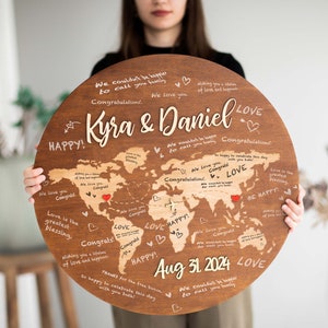 Guest Book World Map, Wedding Guest Book Sign, Wooden Guest Book World Map Decor, Alternative Guest Book, Adventure Awaits Sign Wedding image 3