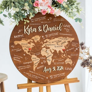 Guest Book World Map, Wedding Guest Book Sign, Wooden Guest Book World Map Decor, Alternative Guest Book, Adventure Awaits Sign Wedding image 7