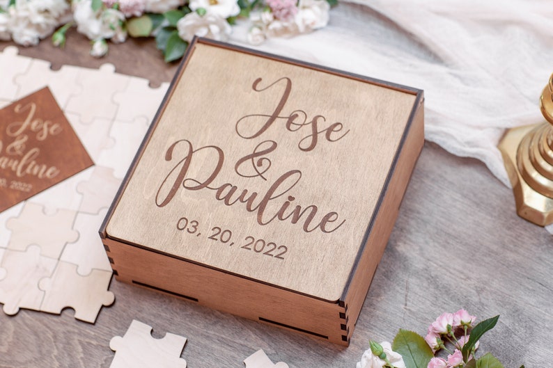 Wedding Puzzle Sign Guest Book, Alternative Guest Book Jigsaw Puzzle, Personalized Guest Book Sign, Wedding Guestbook Alternative image 2