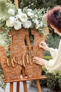 Guest Book Alternative Wedding, Large Wooden Letter Personalized Family Name Sign Wedding Decor, Custom Guest Book Wedding Sign product logo