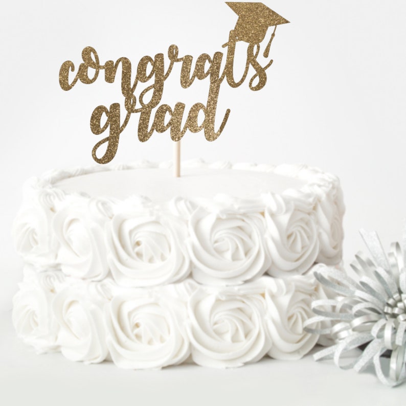 Download Graduation Party Cake Topper Silhouette SVG Cricut Download | Etsy