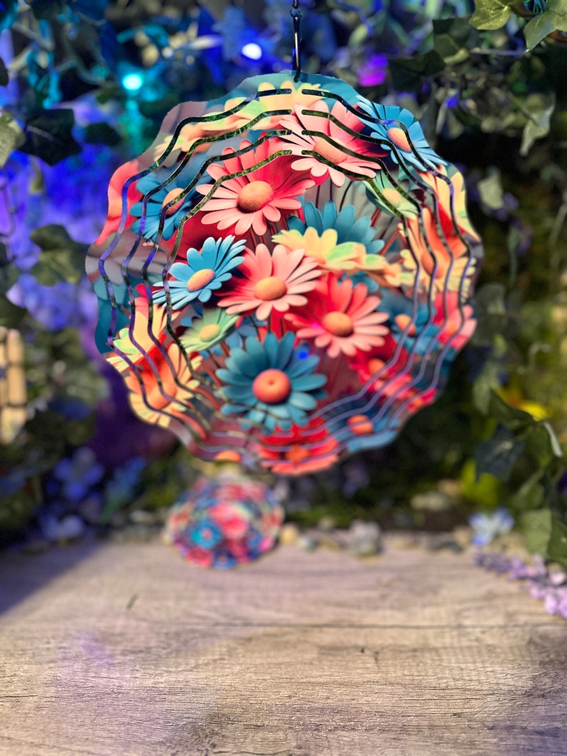 Spring Wind Spinner Spring Flowers 8 Inch Aluminum Wind Spinner | Matching 3 In. Sail - Etsy
