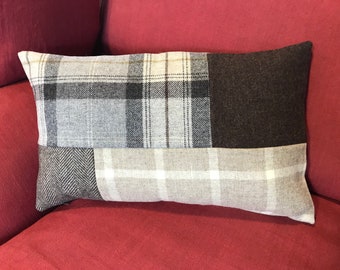 Prestigious Textiles 100% wool handmade rectangular cushion with duck feather pad