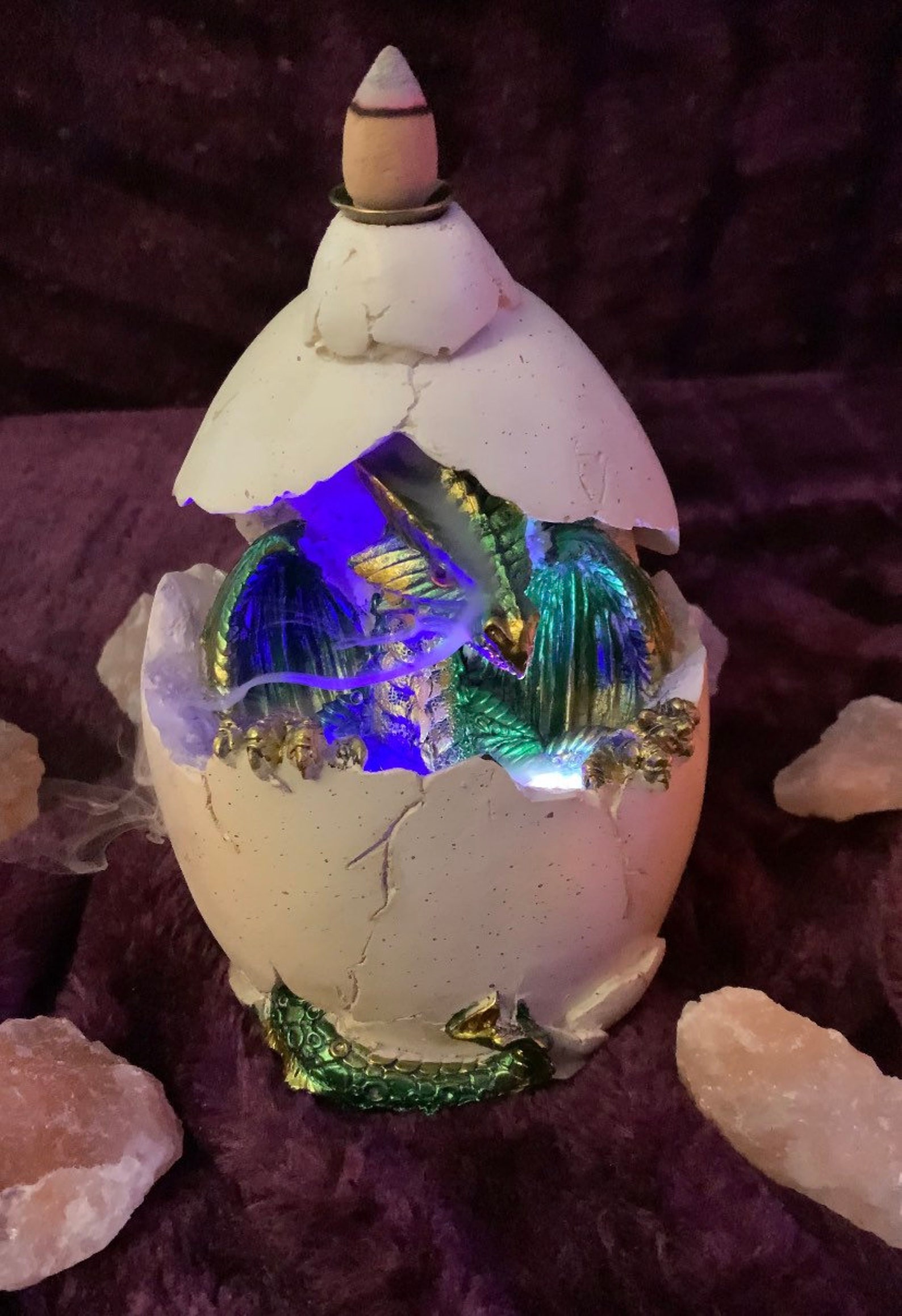 Large Light Up Dragon Egg Incense Burner Etsy