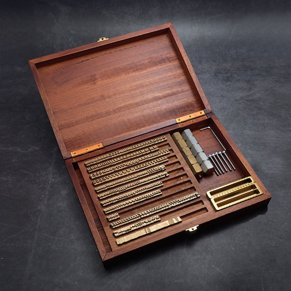 Luxury Stamping Wood Box Set｜Professional | Stamp with slot holder | Leather Stamp | Wood Stamping