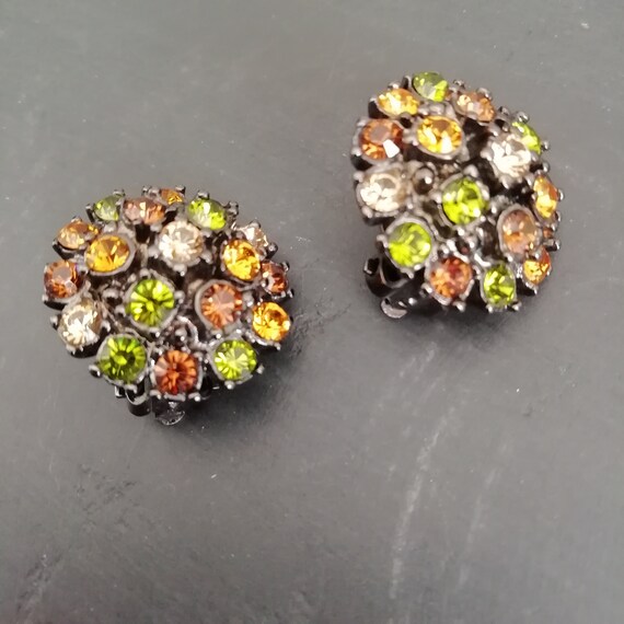 Vintage Jewelry JOAN RIVERS Earrings, Glass Caboc… - image 3