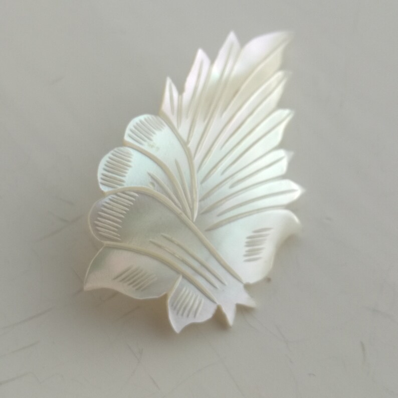 60s Mother of Pearl pin vintage jewelry 1960s MOP brooch white shell pin mother of pearl jewelry