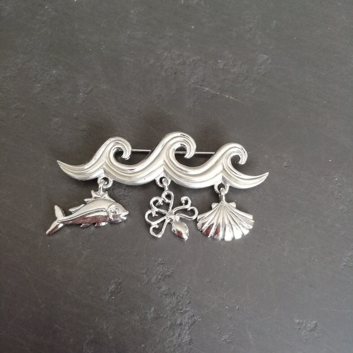 Vintage NAUTICAL Brooch PEWTER Lapel Pin Sea Jewelry Retro Etsy