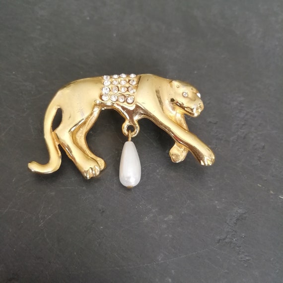 80s Panther Jewellery, Vintage Panther Brooch, Pan