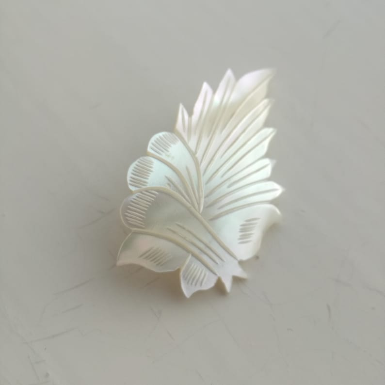 60s Mother of Pearl pin vintage jewelry 1960s MOP brooch white shell pin mother of pearl jewelry