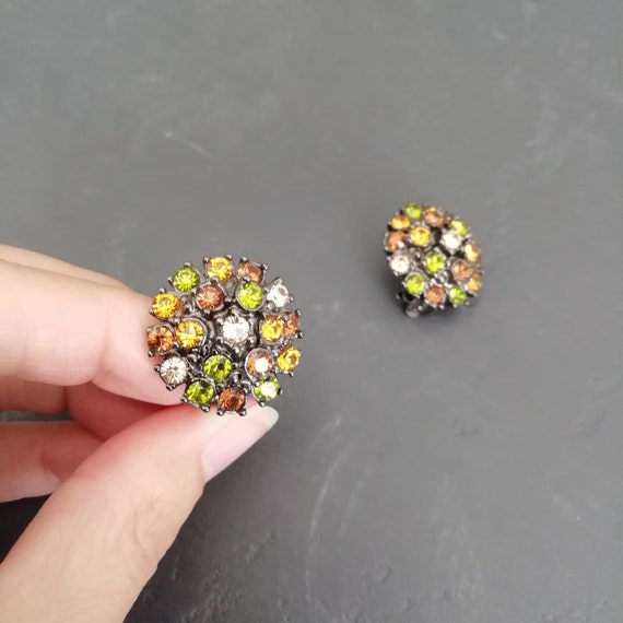 Vintage Jewelry JOAN RIVERS Earrings, Glass Caboc… - image 5