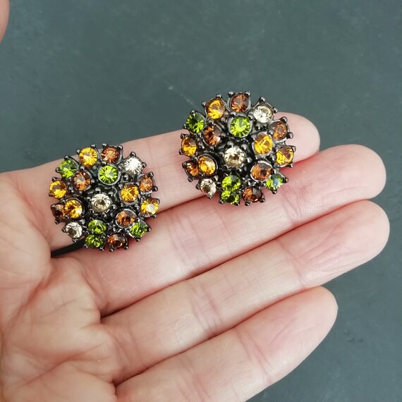 Vintage Jewelry JOAN RIVERS Earrings, Glass Caboch