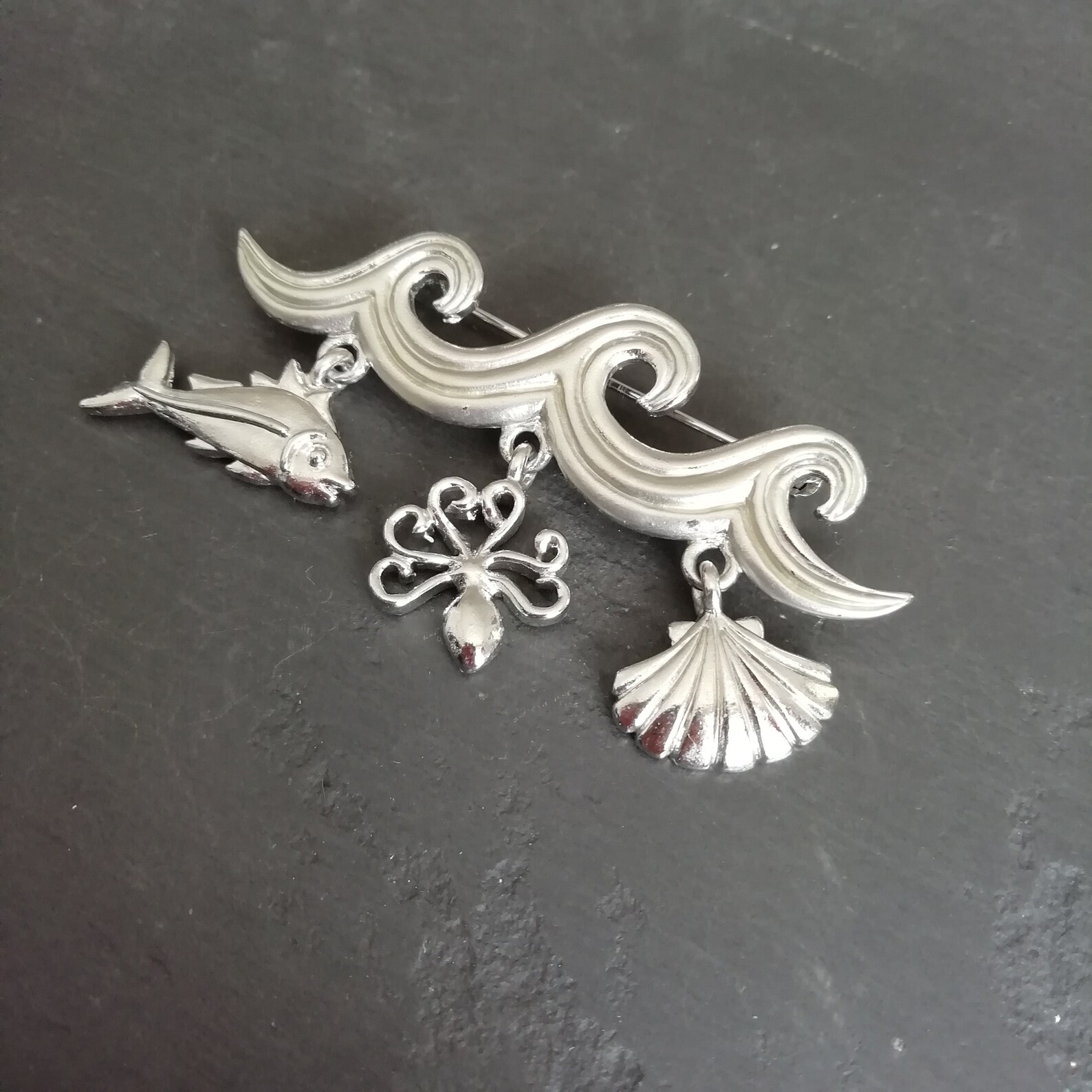 Vintage NAUTICAL Brooch PEWTER Lapel Pin Sea Jewelry Retro Etsy