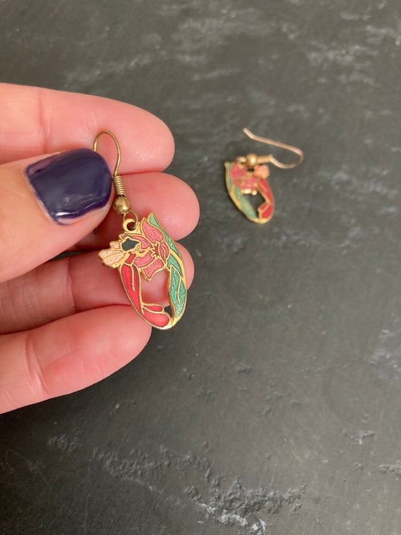 Vintage enamel earrings clearance