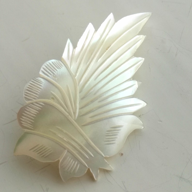 60s Mother of Pearl pin vintage jewelry 1960s MOP brooch white shell pin mother of pearl jewelry