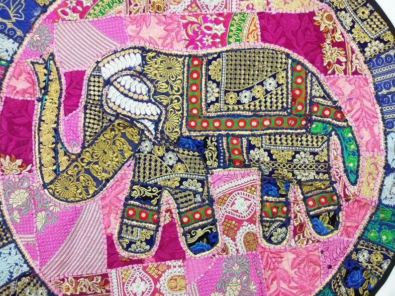 Indian Elephant Wall Hanging Decorative Panel Table Cloth Image 0