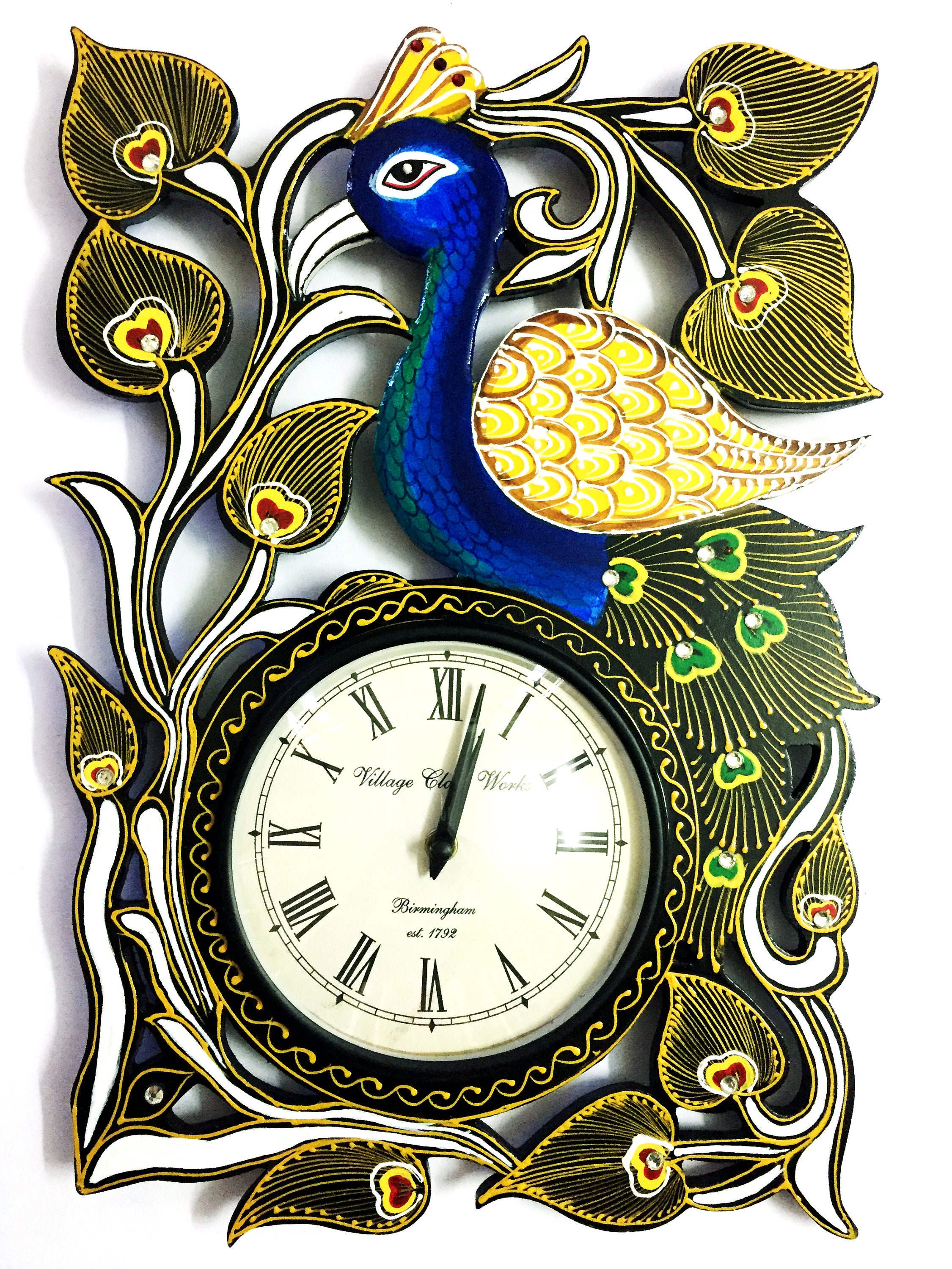 Best Quality Peacock Wall ClockWooden Wall ClockWall Etsy