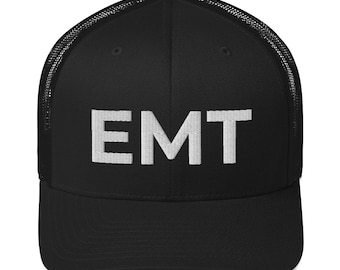 EMT | Ems | Trucker Cap Hat | Emt Clothing | Firefighter | Paramedic | Emt Gifts | Emt Mom | Star of Life | First Responder | Medic