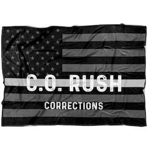 Corrections Officer | CO | Fleece Blanket | Correctional Officer Gifts | Thin Silver Line | Thin Grey Line | Prison Guard