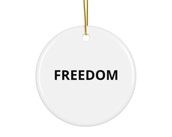 Freedom Patriotic USA Ceramic Christmas Ornament Gift | Charlie Kirk
