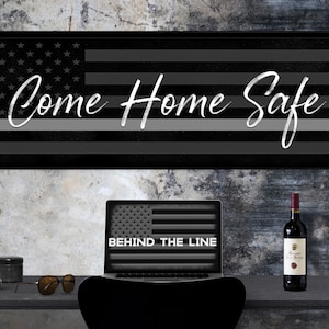 Come Home Safe | Thin Silver Line | Corrections Officer | Canvas Wall Art | Corrections Wife | Thin Grey Line | Correctional Officer | Gift