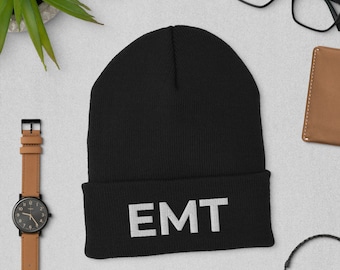 EMT | Ems | Cuffed Beanie | Emt Clothing | Firefighter | Emt Gifts | Emt Mom | Paramedic | Star of Life | Medic | First Responder
